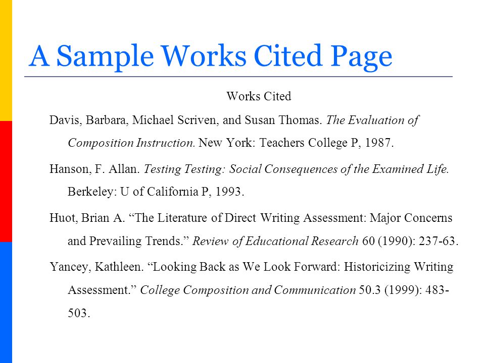 how to write a citation page for a book